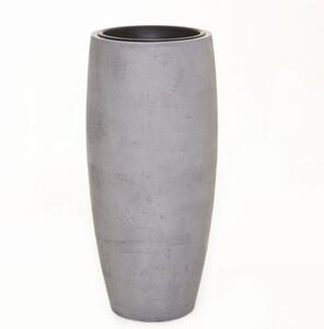 Vivanno květináč OPUS, sklolaminát, výška 80 cm, beton-design šedý