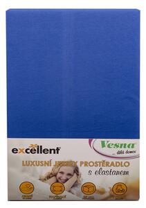 Vesna | Luxusní prostěradlo JERSEY EXCELLENT s elastanem tm. modré 100x200 cm