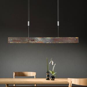 Quitani Závěsná lampa LED Malu, zlatá oxidovaná, délka 100 cm, stmívatelný, Mosaz / zlato, Obývací pokoj / jídelna, Hliník, Moderní