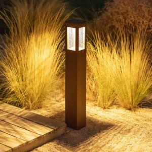 Les Jardins LED solární osvětlení cesty Tradition Sensor Corten 90cm, stmívatelný, Hnědá / rez, Hliník, Moderní, Solární lampy