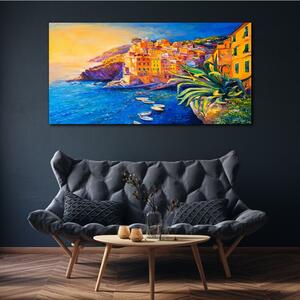 Obraz na plátně Obraz na plátně Abstrakce pobřeží města