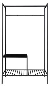 Černý šatní víceúčelový regál se 2 policemi House Nordic Vita, 170 x 101 cm