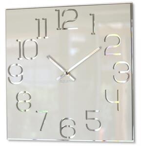 Stylové hranaté hodiny bílé barvy 30 cm