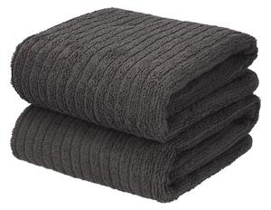 Livarno® Froté ručník, 50 x 100 cm, 2 kusy (tmavě šedá) (100396100001)