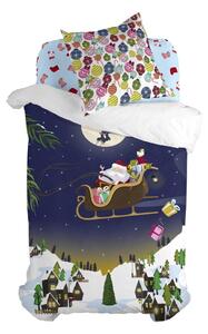 Dětské bavlněné povlečení na peřinu a polštář Mr. Fox Merry Christmas, 140 x 200 cm