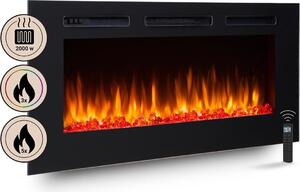 Elektrický krb, vestavný krb BALDERIA Fiamma 48 – topný výkon až 2000 W, černý