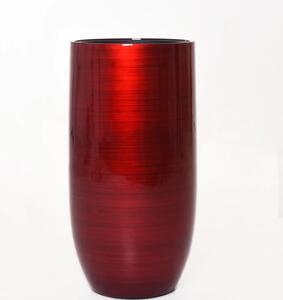 Vivanno luxusní květináč ASCONIA, sklolaminát, výška 80 cm, červeno-černý lesk