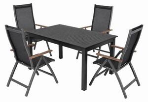 Doppler EXPERT antracit Wood Plus - zahradní souprava polohovací 4+1