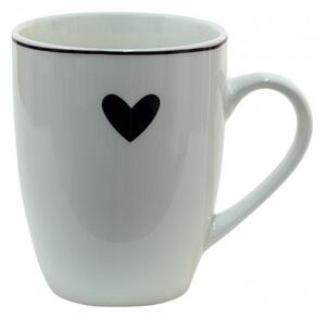 Clayre & Eef Porcelánový hrnek se srdíčkem Love Birds