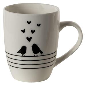 Clayre & Eef Porcelánový hrnek s ptáčky Love Birds