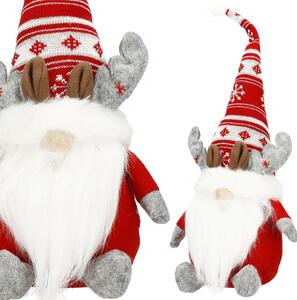 Skřítek GNOM s šedými parohy 50cm, vánoční dekorace
