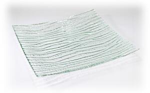BDK-GLASS Čtvercové skleněné talíře NATURE BARK Rozměr: 31x31cm