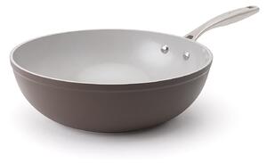 Elmich Nepřilnavá keramická pánev wok Zen Ø 28 cm - hnědá
