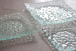 BDK-GLASS Čtvercové skleněné talíře NATURE MOON Rozměr: 20x20cm