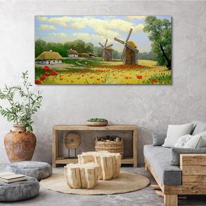 Obraz na plátně Obraz na plátně Country Mraky Maki Květiny