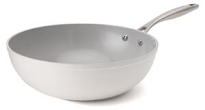 Elmich Nepřilnavá keramická pánev wok Zen Ø 28 cm - krémově bílá
