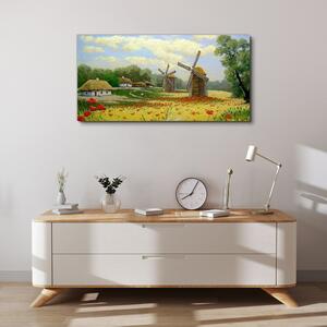 Obraz na plátně Obraz na plátně Country Mraky Maki Květiny