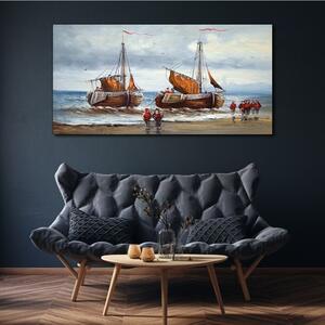 Obraz na plátně Obraz na plátně Sea loď mraky vojáci