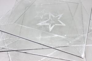 BDK-GLASS Vánoční skleněný tác 32x32cm - stříbrný