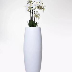 Květináč MAGNUM, sklolaminát, výška 100 cm, bílý mat