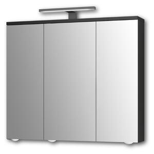 Jokey MDF skříňky ARDA BLACK Zrcadlová skříňka (galerka) - černá matná - š. 72,2 cm, v. 68,2 cm, hl. 19,5 cm 112113220-0700