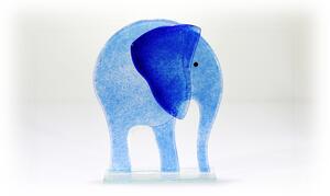 BDK-GLASS Skleněný dekorativní slon - světle modrý