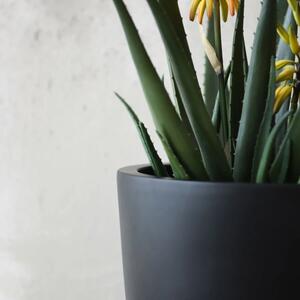 Květináč VOLUMA, sklolaminát, šířka 54 cm, černý