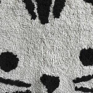 Šedá bavlněná koupelnová předložka Mr. Fox Grey Cat, 53 x 47 cm