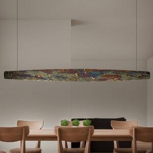 Quitani Persida LED závěsné svítidlo, 148 cm, nárazový kov, zlatá barva, stmívatelný, Bronz / starožitná mosaz, Obývací pokoj / jídelna, kov, Industriální design