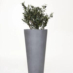 Květináč RONDO CLASSICO s umělým olivovníkem OLIVEIRA, sklolaminát, výška 80 cm, beton-design šedý