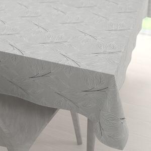 Biante Dekorační obdélníkový ubrus Leona LN-165 Pnoucí lístky na šedém 120x180 cm