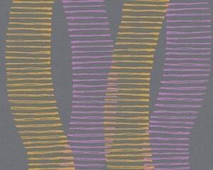 A.S. Création | Vliesová tapeta na zeď Boys & Girls 36758-3 | 0,53 x 10,05 m | šedá, fialová, oranžová
