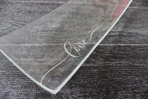 BDK-GLASS Skleněná mísa 45x13cm LOVE Barva: Šedé sklo