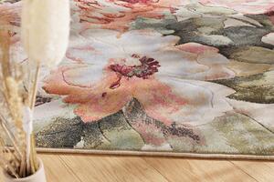 Oválný koberec Ragolle Argentum 63421 7474 Květy béžový krémový růžový Rozměr: 200x290 cm