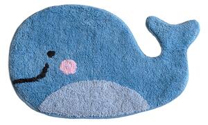 Modrá bavlněná koupelnová předložka Mr. Fox Blue Whale, 69 x 44 cm