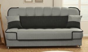 Rozkládací pohodlná pohovka s úložným prostorem ve světle šedé barvě KN330