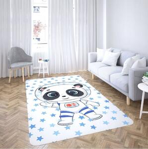 Dětský pěnový koberec PANDA hvězdičky - 100x150 cm - modrý