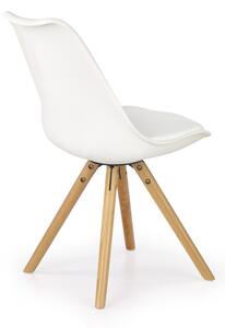 Čalouněná židle Eniky - bílá/buk