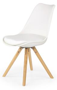 Čalouněná židle Eniky - bílá/buk