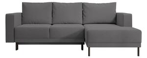 Rohová sedací souprava Rodriguez mini (P) (šedočerná světlejší + černá)
