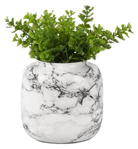 Bílo-černá železná váza PT LIVING Marble, výška 19,5 cm
