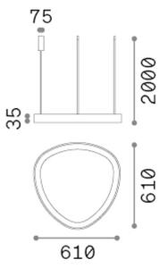 Závěsné svítidlo LED 4000K mosadzná IP20 Ideal Lux GEMINI 372174