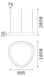 Závěsné svítidlo LED 4000K čierna IP20 Ideal Lux GEMINI 372228
