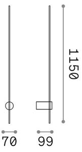 Nástěnné svítidlo LED 3000K mosadzná IP20 Ideal Lux ESSENCE 371719