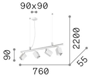 Závěsné svítidlo 4x GU10 biela IP20 Ideal Lux DYNAMITE 367453