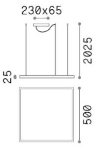 Závěsné svítidlo LED 3000K mosadzná IP20 Ideal Lux ORACLE 370415