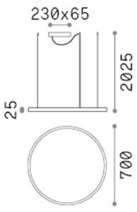 Závěsné svítidlo LED 3000K mosadzná IP20 Ideal Lux ORACLE 370446