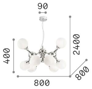 Závěsné svítidlo 9x E14 chrómová IP20 Ideal Lux NODI 370002