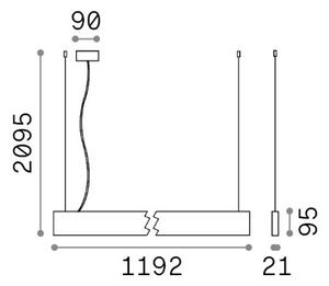 Závěsné svítidlo LED 4000K biela IP20 Ideal Lux STEEL 368986