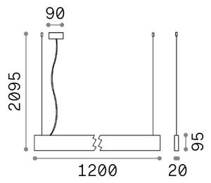 Závěsné svítidlo LED 4000K čierna IP20 Ideal Lux STEEL 369020